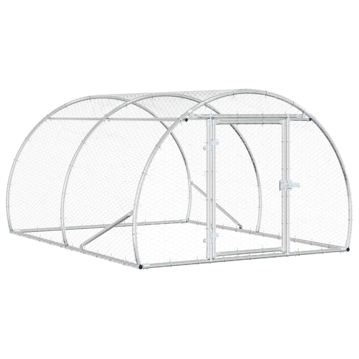 vidaXL Chicken Coop Silver 200 x 150 x 100 cm Galvanised Steel