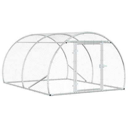 vidaXL Chicken Coop Silver 200 x 150 x 100 cm Galvanised Steel
