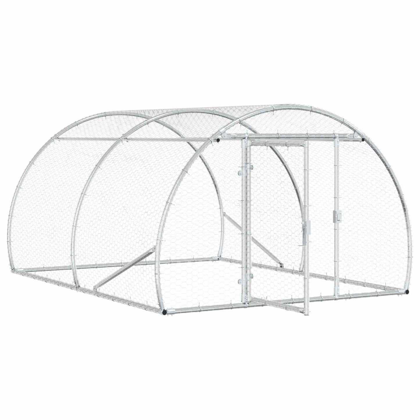 vidaXL Chicken Coop Silver 200 x 150 x 100 cm Galvanised Steel