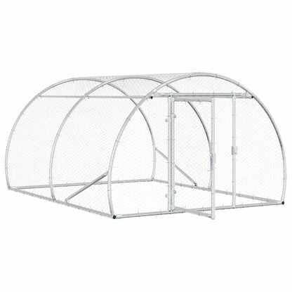 vidaXL Chicken Coop Silver 200 x 150 x 100 cm Galvanised Steel