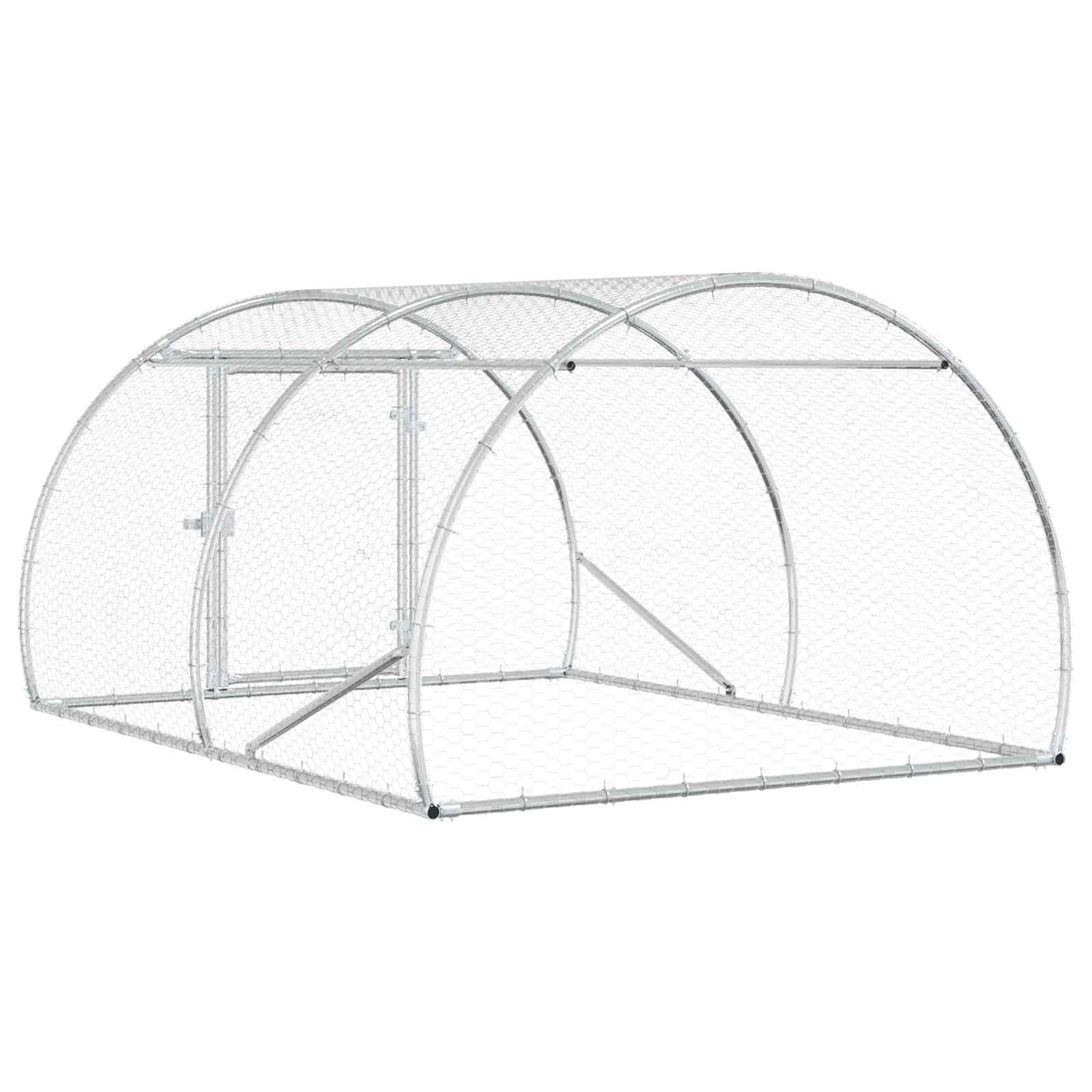 vidaXL Chicken Coop Silver 200 x 150 x 100 cm Galvanised Steel