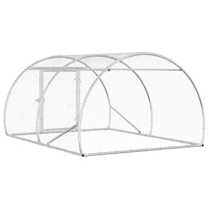 vidaXL Chicken Coop Silver 200 x 150 x 100 cm Galvanised Steel