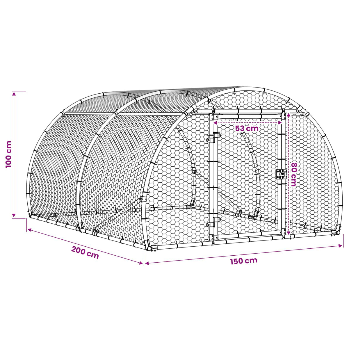 vidaXL Chicken Coop Silver 200 x 150 x 100 cm Galvanised Steel