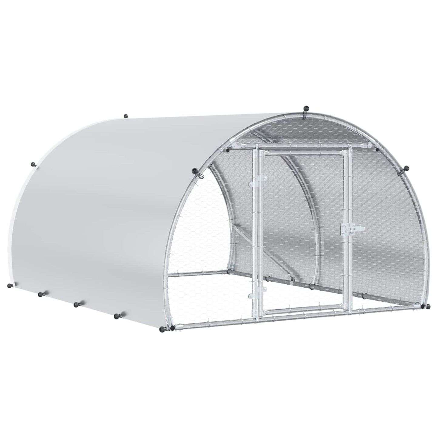 vidaXL Chicken Coop Silver 200 x 150 x 100 cm Galvanised Steel