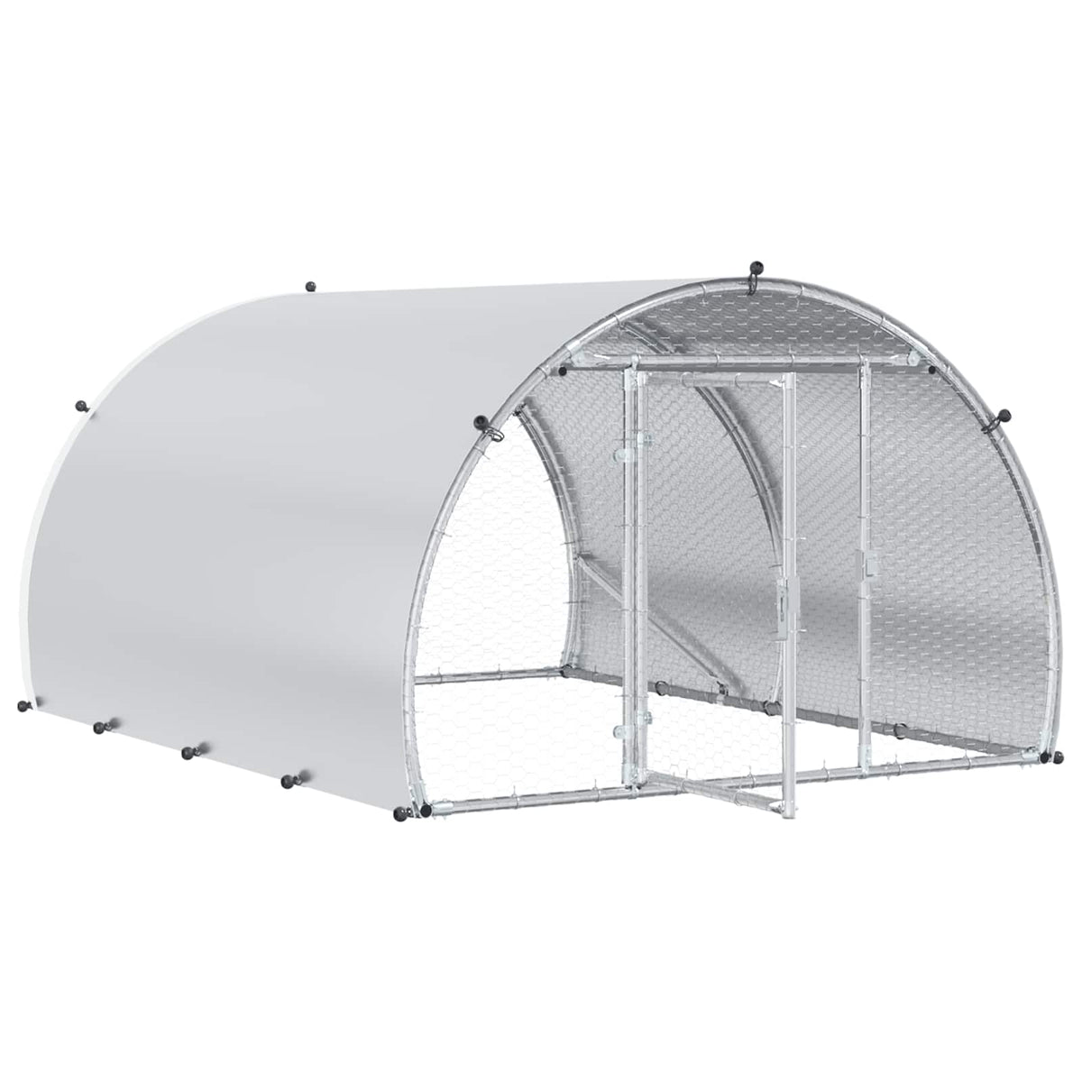 vidaXL Chicken Coop Silver 200 x 150 x 100 cm Galvanised Steel