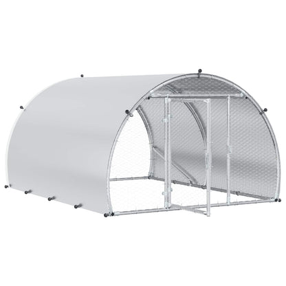 vidaXL Chicken Coop Silver 200 x 150 x 100 cm Galvanised Steel