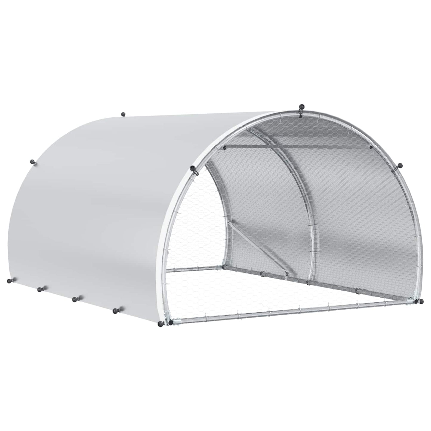 vidaXL Chicken Coop Silver 200 x 150 x 100 cm Galvanised Steel