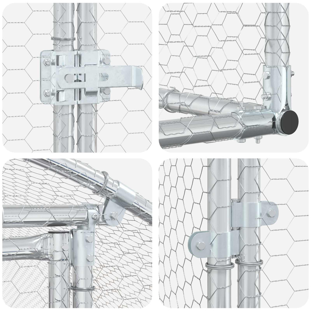 vidaXL Chicken Coop Silver 200 x 200 x 200 cm Galvanised Steel