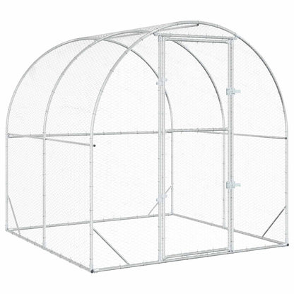 vidaXL Chicken Coop Silver 200 x 200 x 200 cm Galvanised Steel