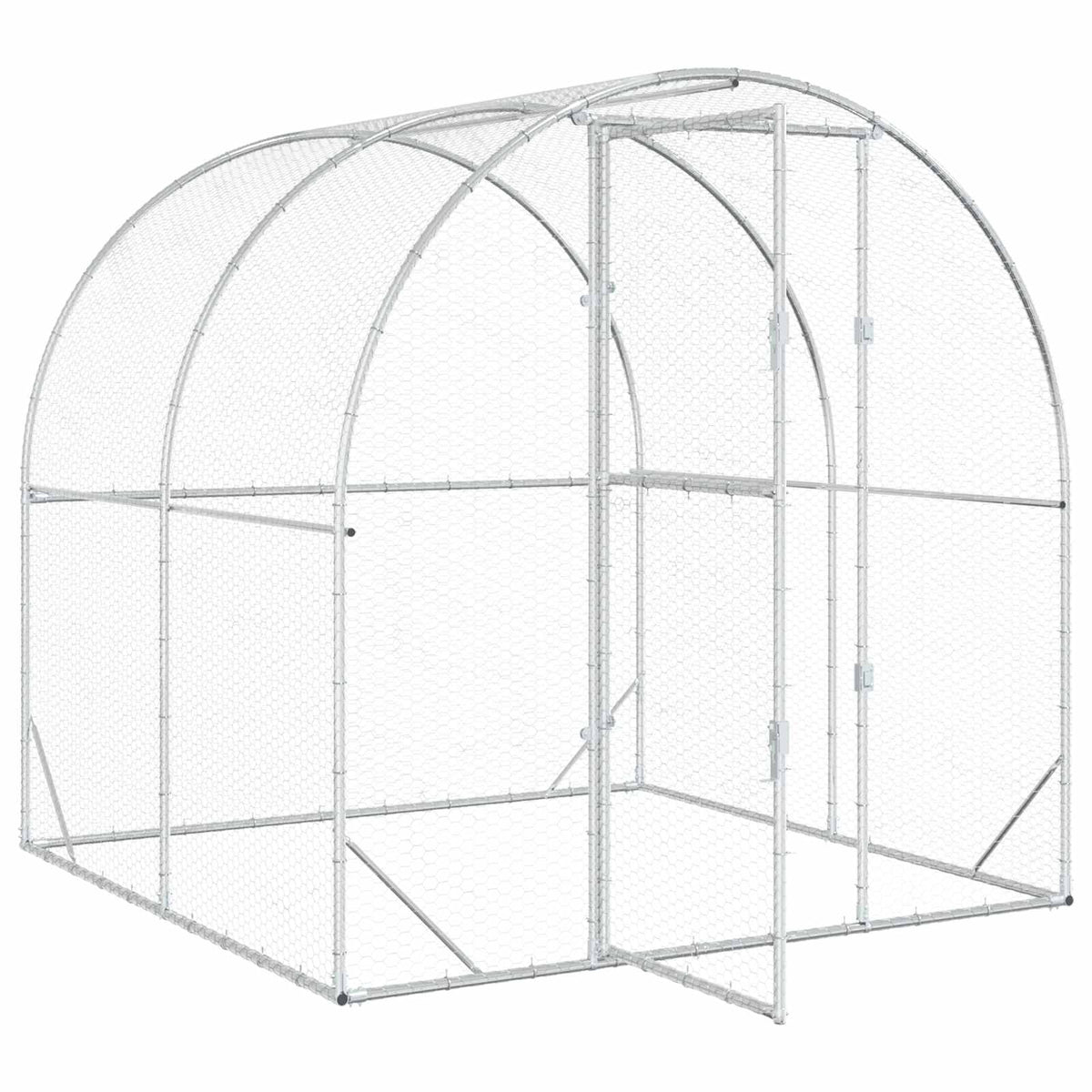vidaXL Chicken Coop Silver 200 x 200 x 200 cm Galvanised Steel