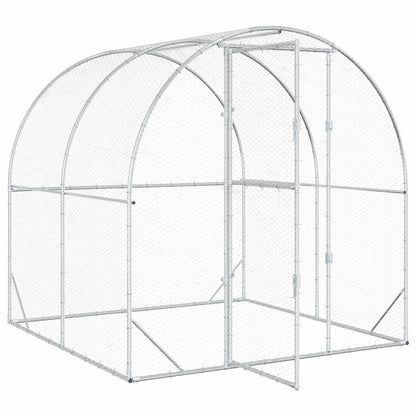 vidaXL Chicken Coop Silver 200 x 200 x 200 cm Galvanised Steel