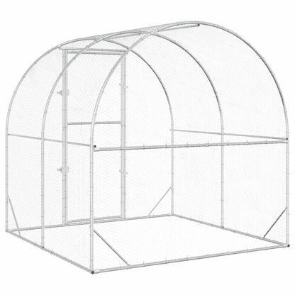 vidaXL Chicken Coop Silver 200 x 200 x 200 cm Galvanised Steel
