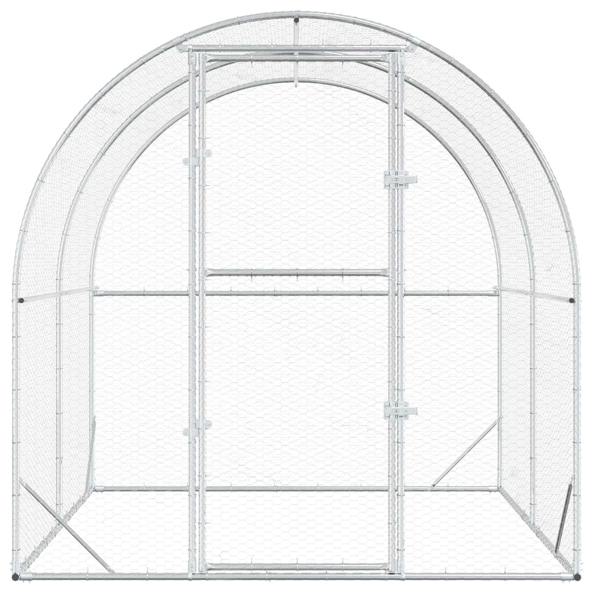 vidaXL Chicken Coop Silver 200 x 200 x 200 cm Galvanised Steel