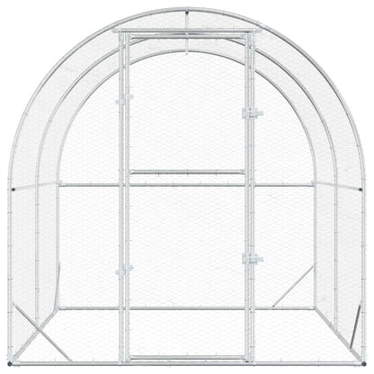 vidaXL Chicken Coop Silver 200 x 200 x 200 cm Galvanised Steel