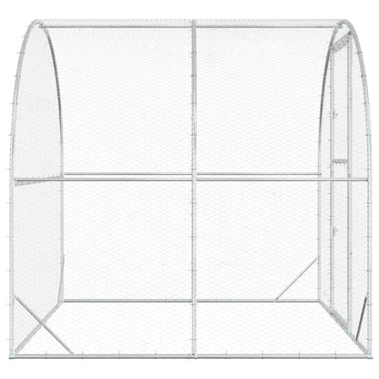 vidaXL Chicken Coop Silver 200 x 200 x 200 cm Galvanised Steel