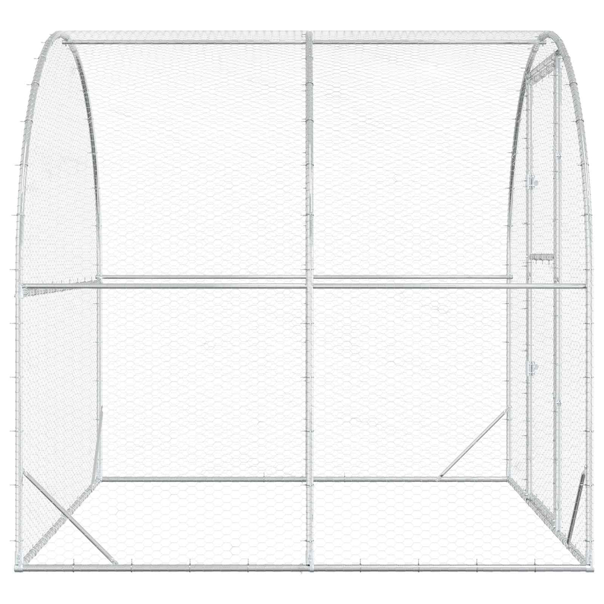 vidaXL Chicken Coop Silver 200 x 200 x 200 cm Galvanised Steel