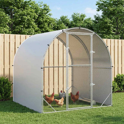 vidaXL Chicken Coop Silver 200 x 200 x 200 cm Galvanised Steel