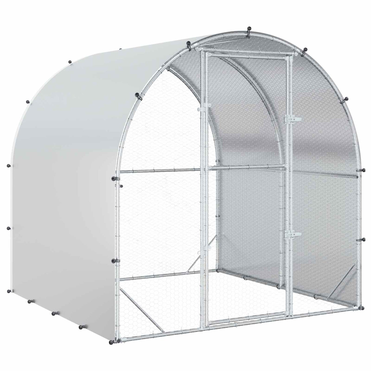 vidaXL Chicken Coop Silver 200 x 200 x 200 cm Galvanised Steel
