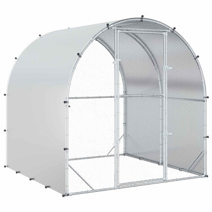 vidaXL Chicken Coop Silver 200 x 200 x 200 cm Galvanised Steel