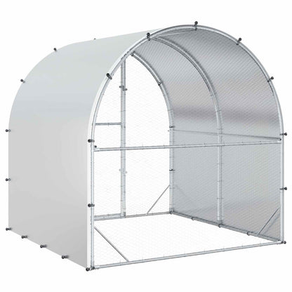 vidaXL Chicken Coop Silver 200 x 200 x 200 cm Galvanised Steel
