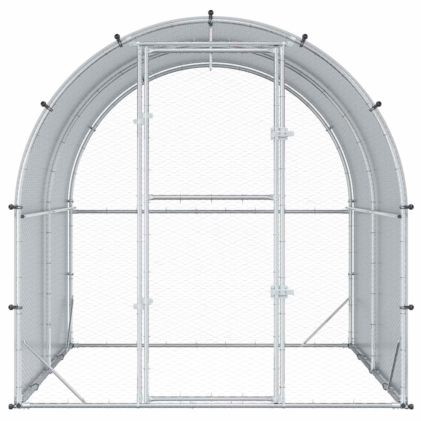 vidaXL Chicken Coop Silver 200 x 200 x 200 cm Galvanised Steel