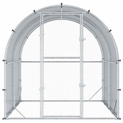 vidaXL Chicken Coop Silver 200 x 200 x 200 cm Galvanised Steel