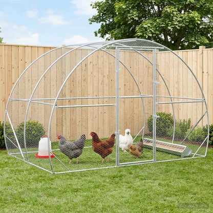 vidaXL Chicken Coop Silver 200 x 300 x 200 cm Galvanised Steel