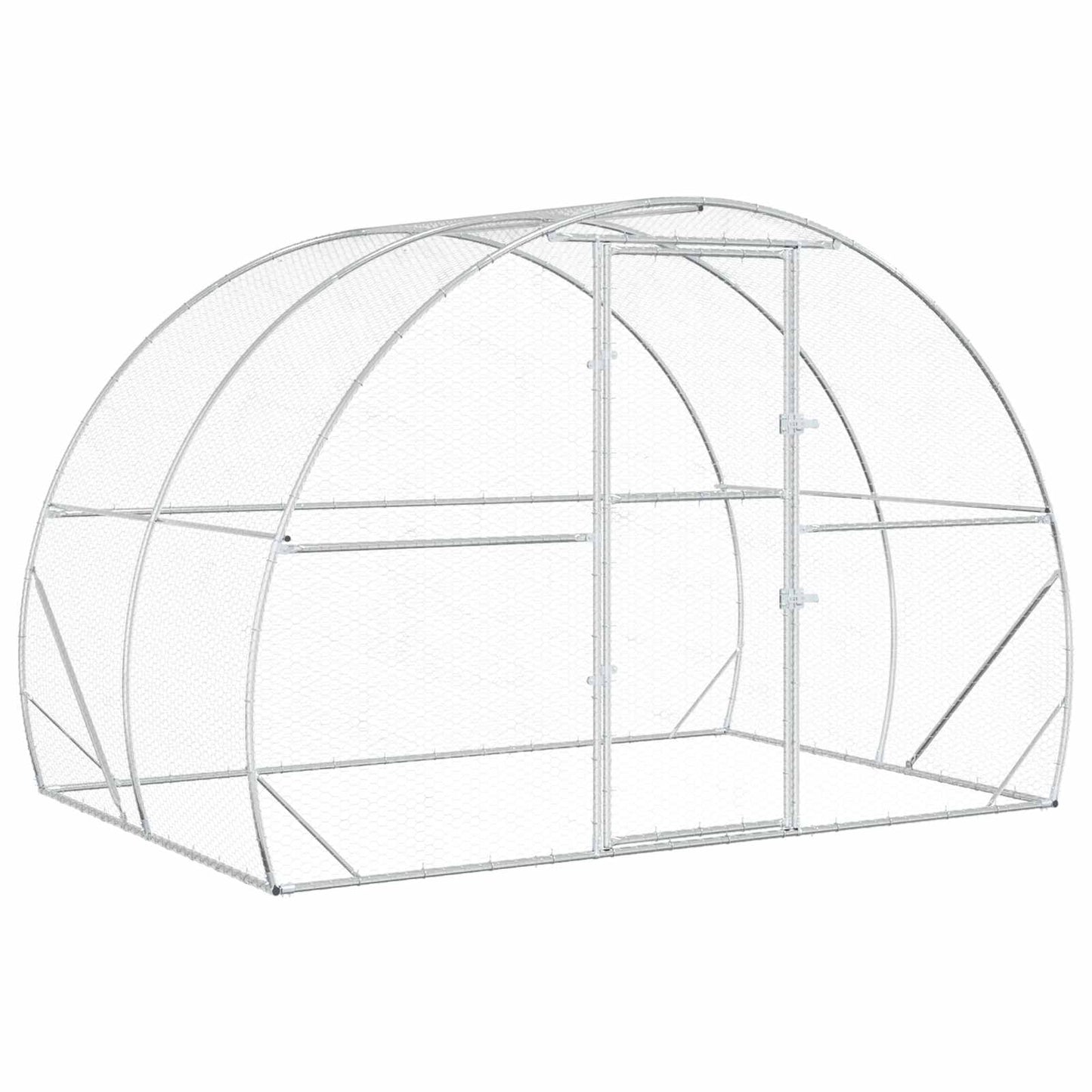 vidaXL Chicken Coop Silver 200 x 300 x 200 cm Galvanised Steel
