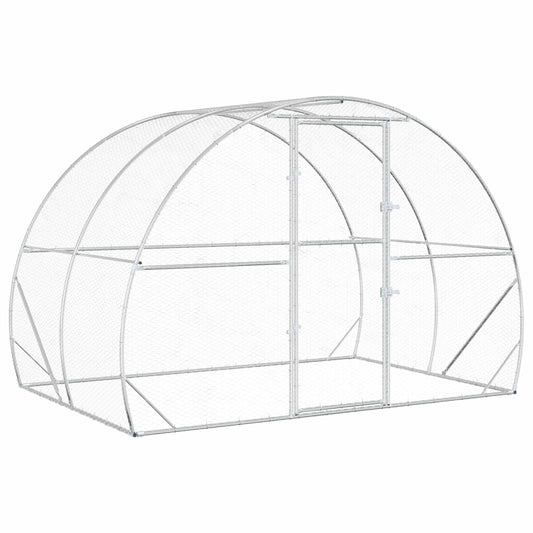 vidaXL Chicken Coop Silver 200 x 300 x 200 cm Galvanised Steel