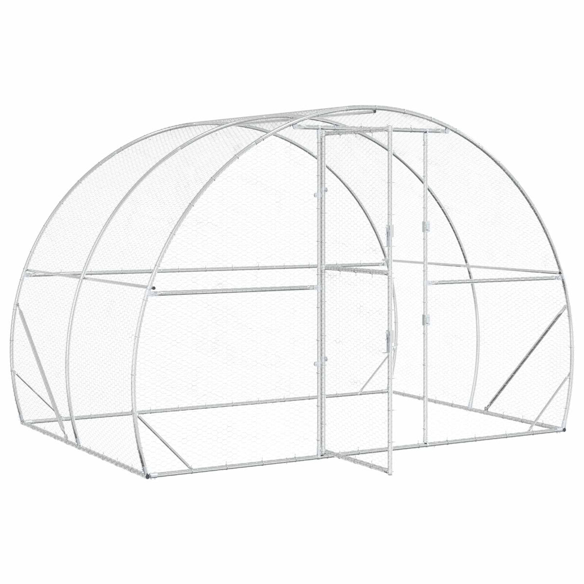 vidaXL Chicken Coop Silver 200 x 300 x 200 cm Galvanised Steel