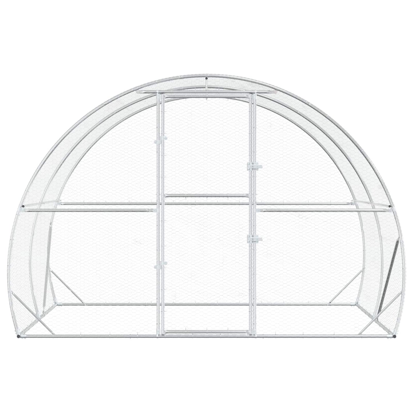 vidaXL Chicken Coop Silver 200 x 300 x 200 cm Galvanised Steel