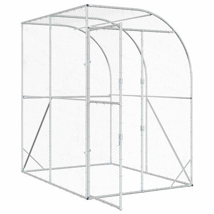 vidaXL Chicken Coop Silver 200 x 100 x 215 cm Galvanised Steel