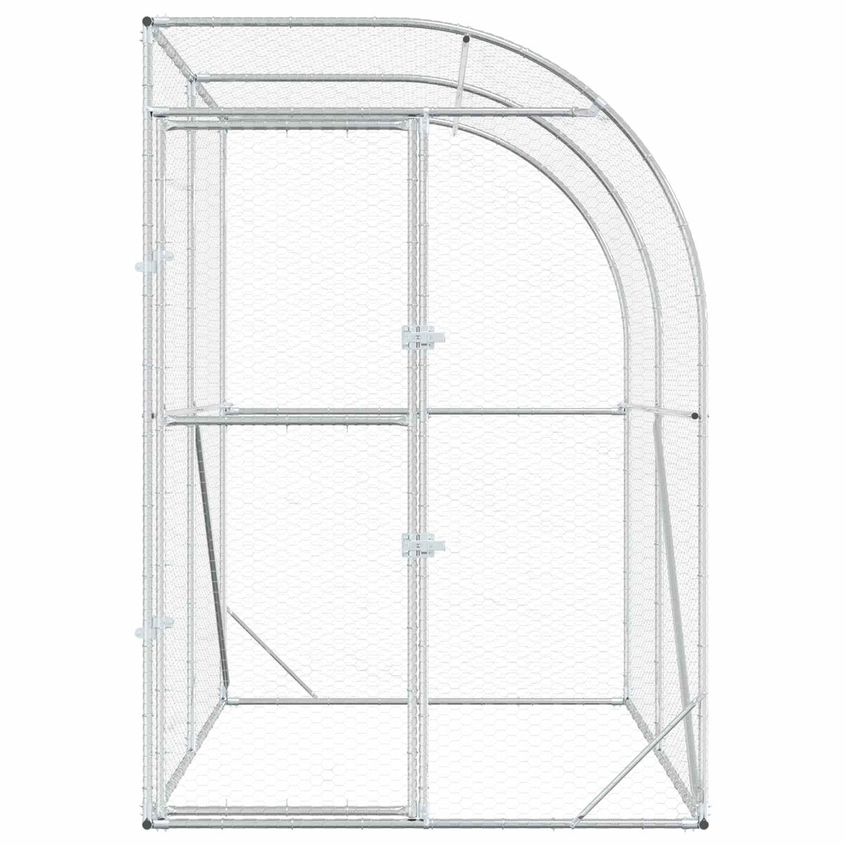 vidaXL Chicken Coop Silver 200 x 100 x 215 cm Galvanised Steel
