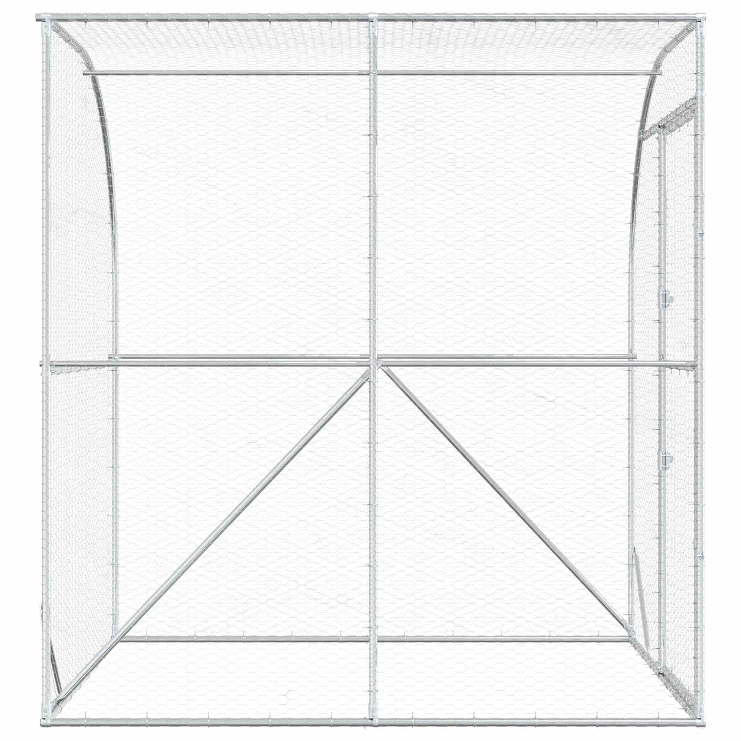 vidaXL Chicken Coop Silver 200 x 100 x 215 cm Galvanised Steel