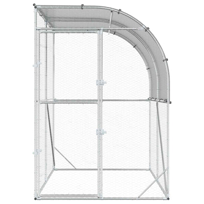 vidaXL Chicken Coop Silver 200 x 100 x 215 cm Galvanised Steel