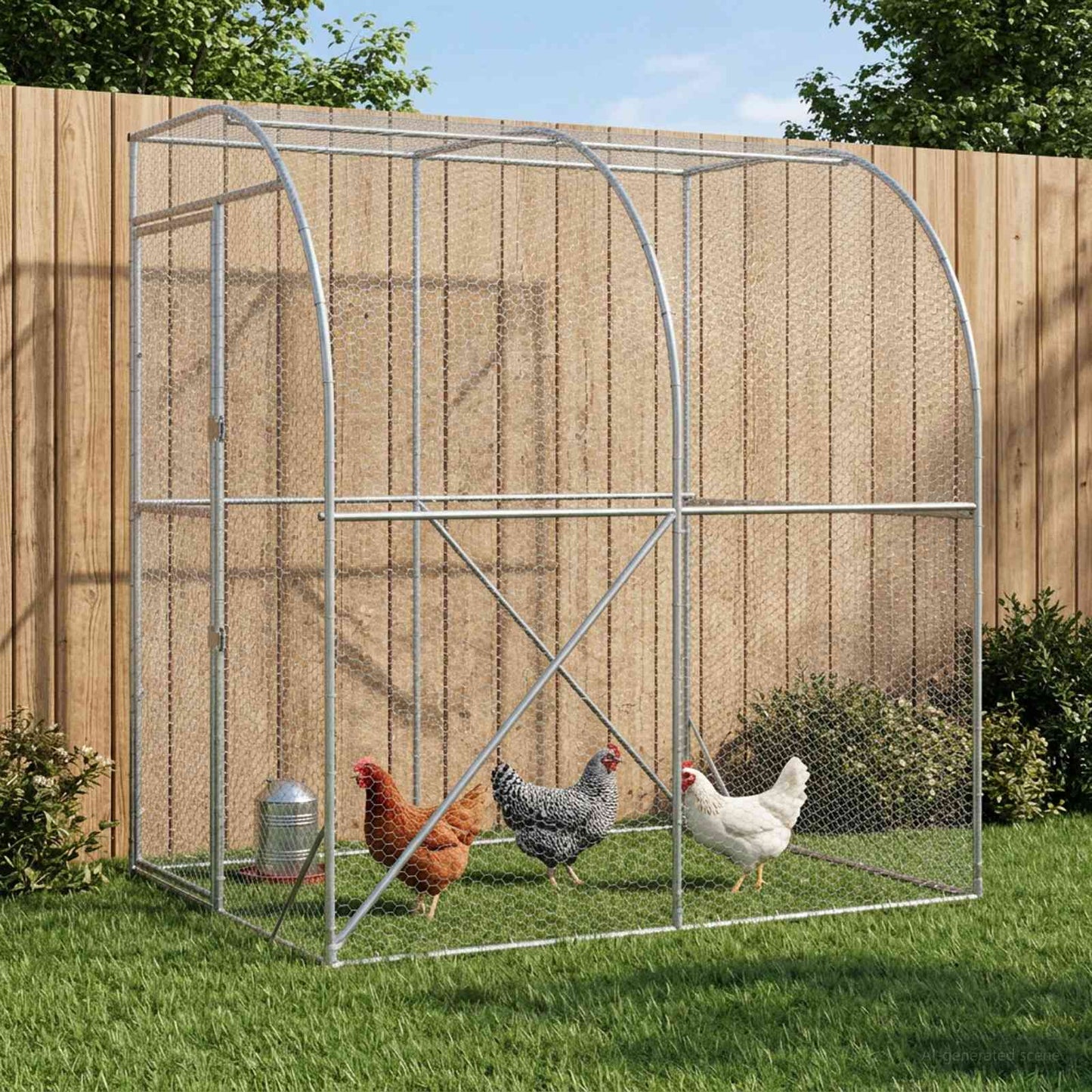 vidaXL Chicken Coop Silver 200 x 150 x 215 cm Galvanised Steel