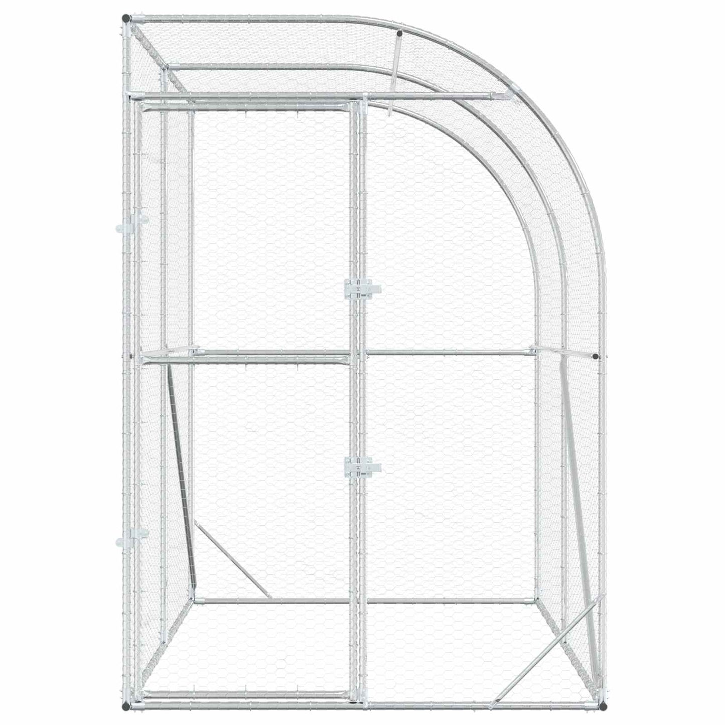 vidaXL Chicken Coop Silver 200 x 150 x 215 cm Galvanised Steel