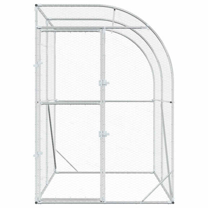 vidaXL Chicken Coop Silver 200 x 150 x 215 cm Galvanised Steel