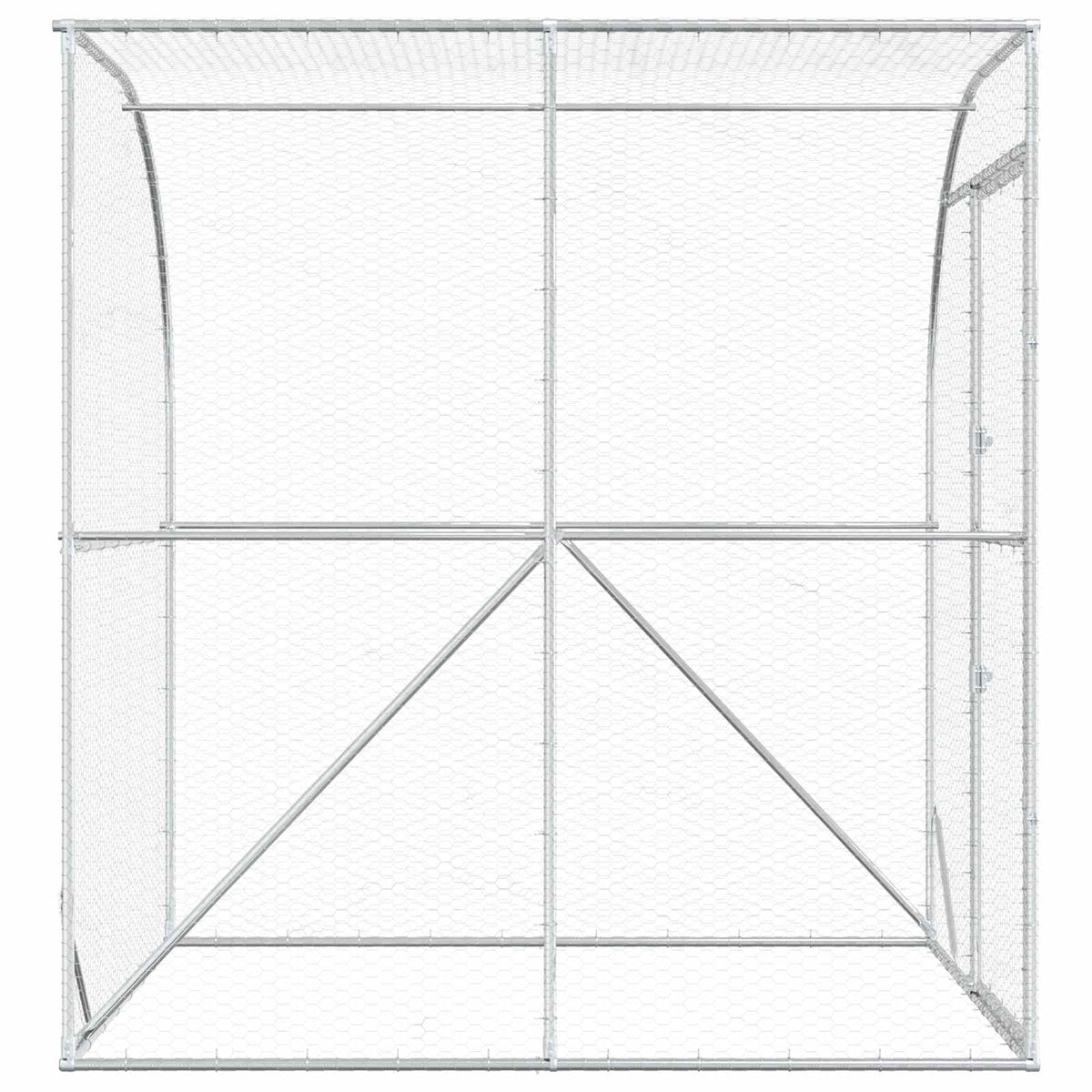 vidaXL Chicken Coop Silver 200 x 150 x 215 cm Galvanised Steel