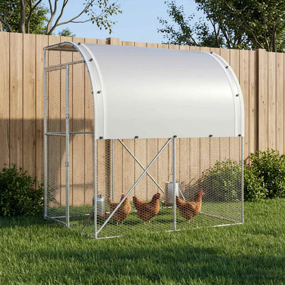 vidaXL Chicken Coop Silver 200 x 150 x 215 cm Galvanised Steel
