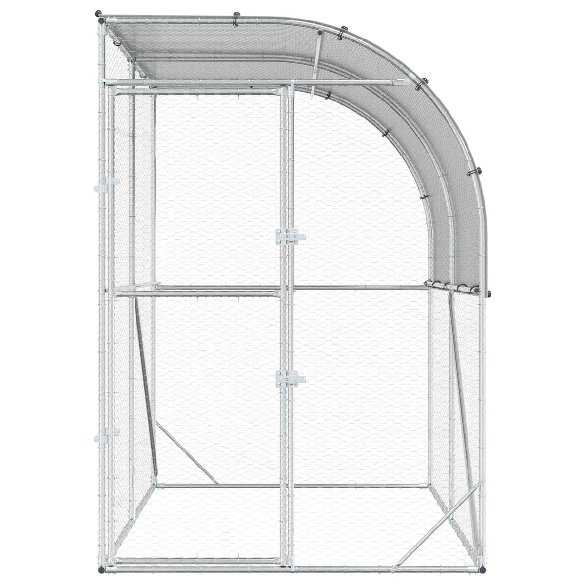 vidaXL Chicken Coop Silver 200 x 150 x 215 cm Galvanised Steel