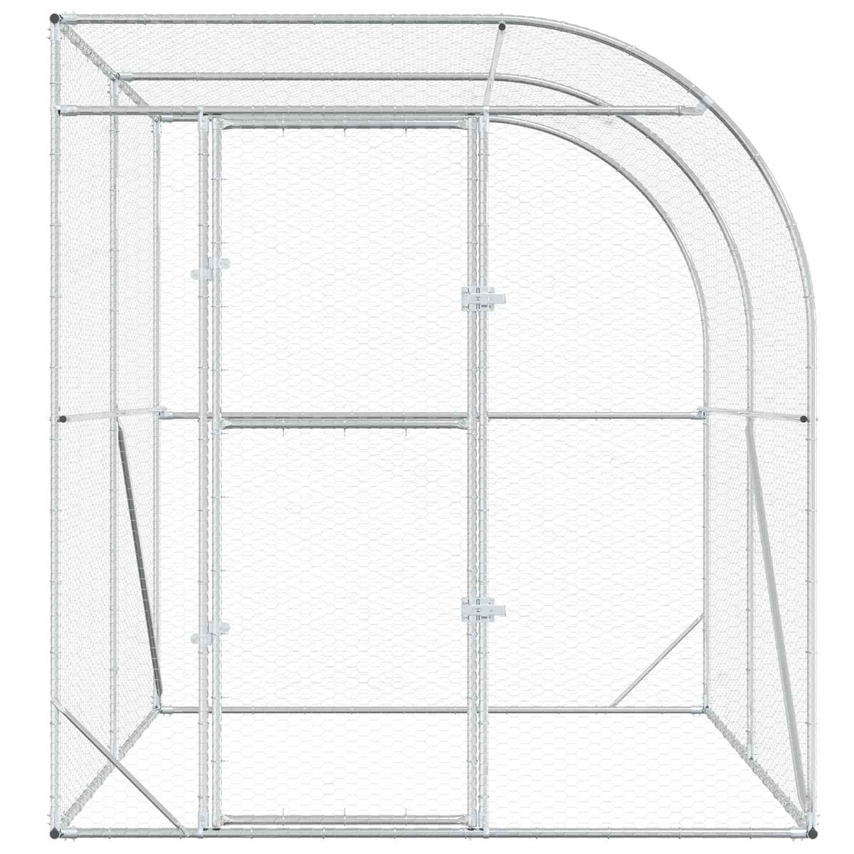 vidaXL Chicken Coop Silver 200 x 200 x 215 cm Galvanised Steel