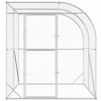 vidaXL Chicken Coop Silver 200 x 200 x 215 cm Galvanised Steel