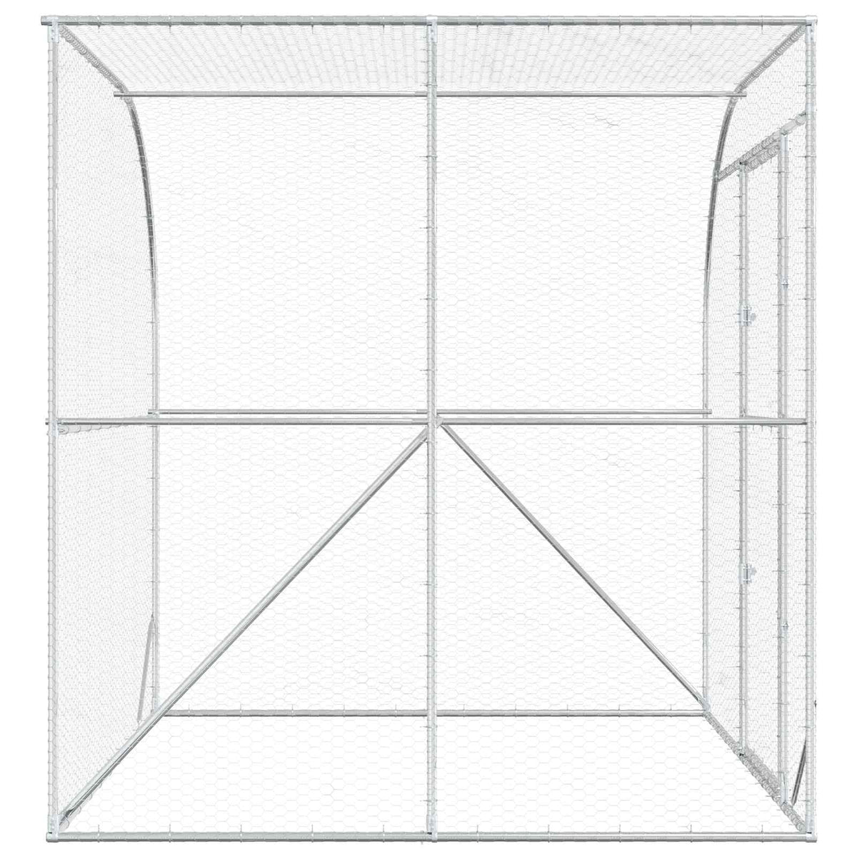vidaXL Chicken Coop Silver 200 x 200 x 215 cm Galvanised Steel