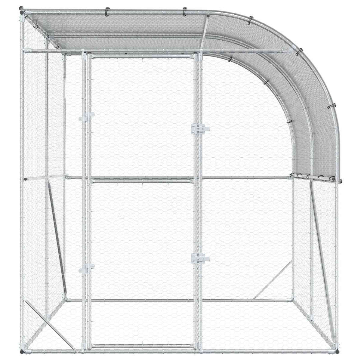vidaXL Chicken Coop Silver 200 x 200 x 215 cm Galvanised Steel