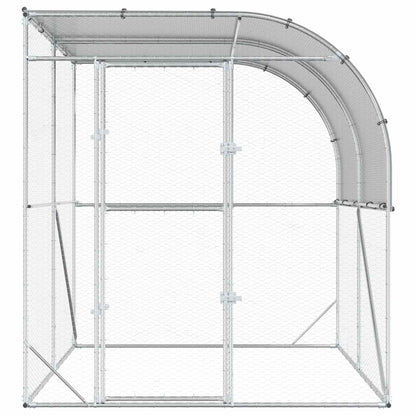 vidaXL Chicken Coop Silver 200 x 200 x 215 cm Galvanised Steel
