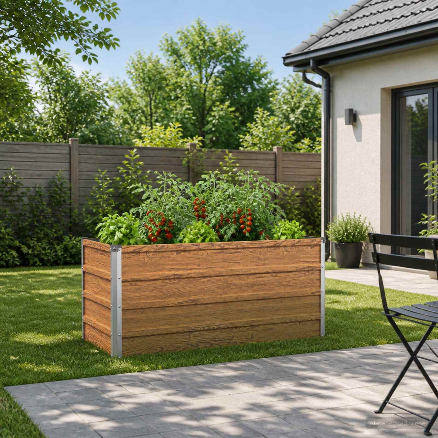 vidaXL Raised Garden Bed Wood Brown 100 x 40 x 55 cm cold-rolled steel