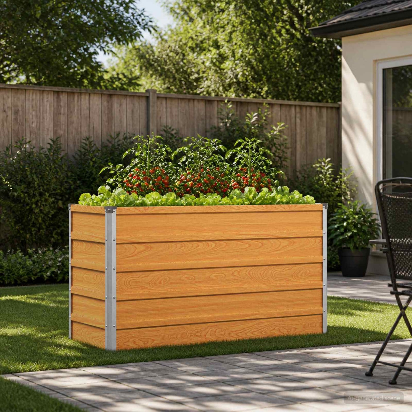 vidaXL Raised Garden Bed Natural 100 x 40 x 55 cm cold-rolled steel