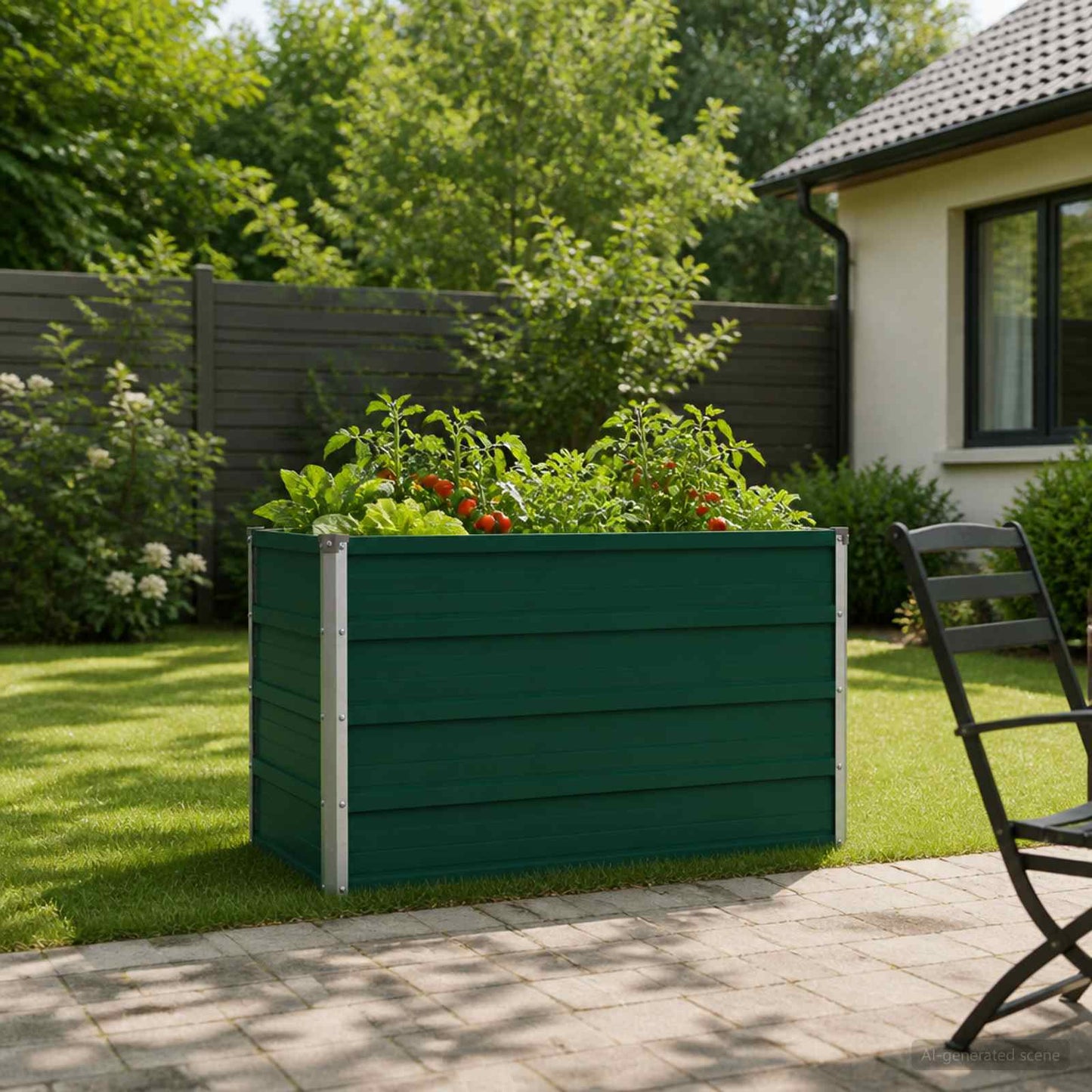 vidaXL Raised Garden Bed Green 100 x 40 x 55 cm cold-rolled steeel