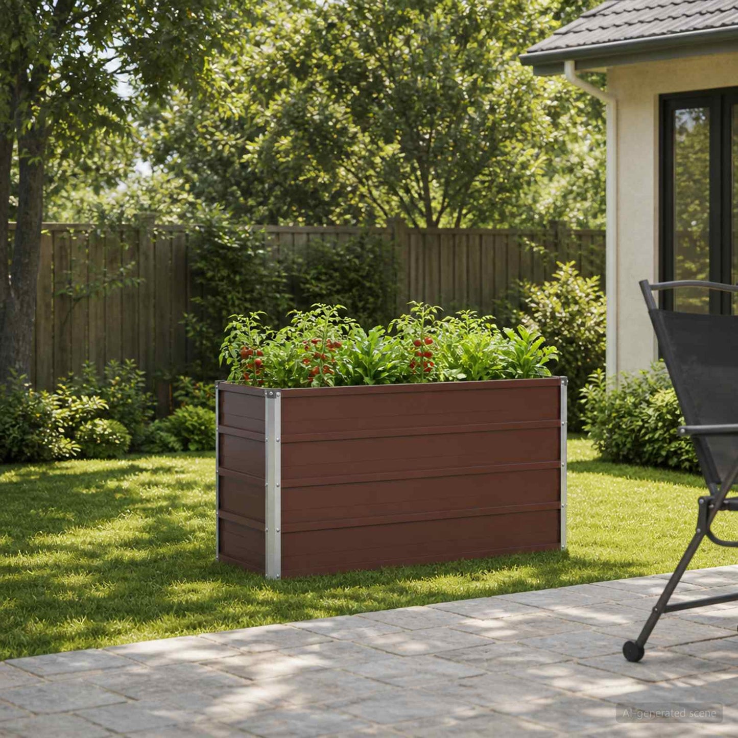 vidaXL Raised Garden Bed Brown 100 x 40 x 55 cm cold-rolled steel